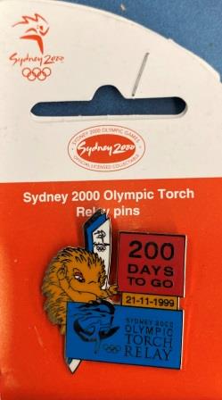 (image for) SOCOG PIN: "Sydney 2000 - Torch Relay 200 Days To Go" - Click Image to Close