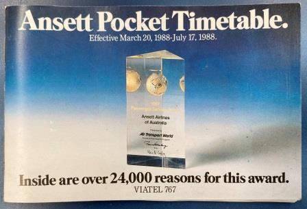 (image for) POCKET TIMETABLE 1988