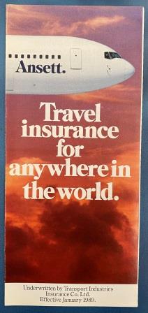 (image for) BROCHURE: "Ansett. Travel Insurance" - Click Image to Close