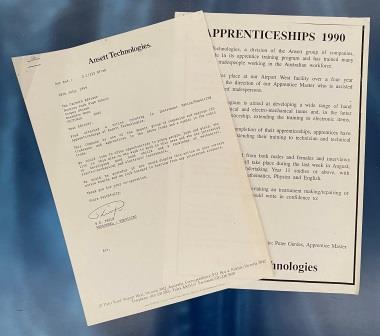 (image for) ANSETT TECHNOLOGIES: "Apprenticeships 1990"