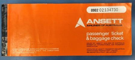 (image for) AVAILED TICKET: "Ansett Airlines Of Australia - 1978"