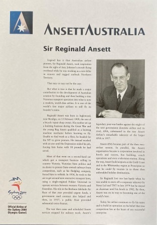 (image for) BROCHURE: "Sir Reginald Ansett"