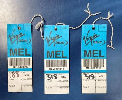 (image for) VIRGIN BLUE: "Baggage Labels x 3)