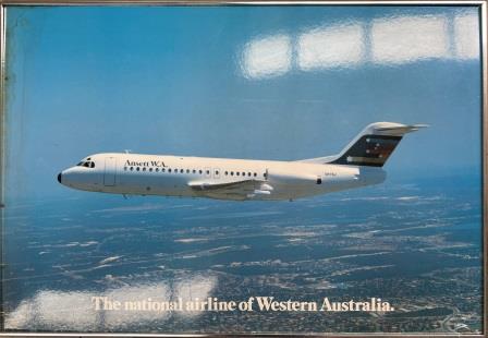 (image for) AIRCRAFT POSTER - F28-4000 (Ansett W.A.) : "Framed"