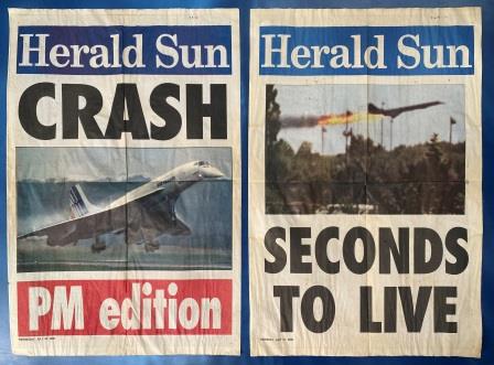 (image for) HERALD SUN HEADLINE POSTERS: "Concorde Disaster" - Click Image to Close